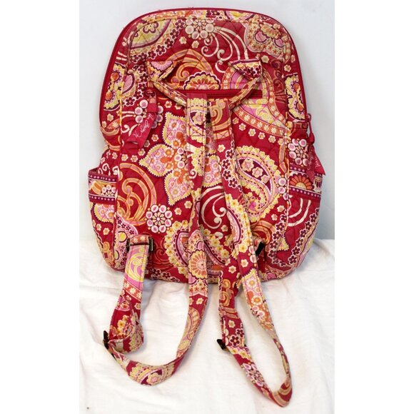 Vera Bradley Raspberry Fizz Paisley Mini Backpack Small Adjustable Straps - Picture 2 of 11